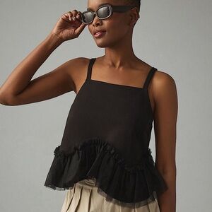 Anthropologie Sunday in Brooklyn Tulle-Hem Ponte Tank